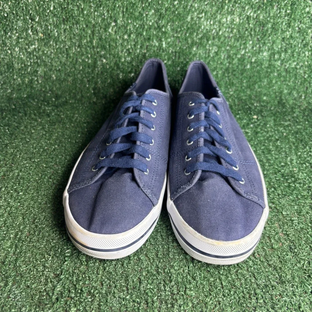 Keds Kickstart Canvas Low Top Lace Up Casual Comfort Sneakers Navy Womens Sz 11
